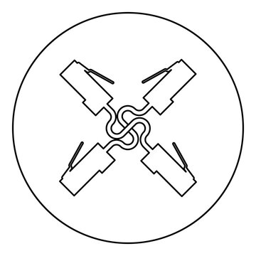black network cables in circle clip art preview