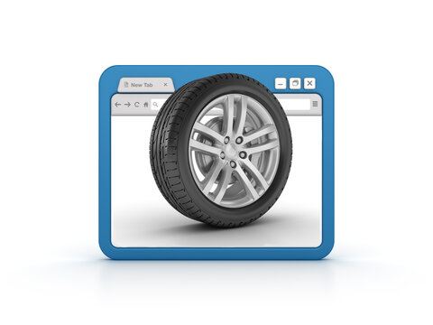 Internet Browser with Car Wheel