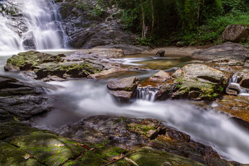 Fototapeta na wymiar Landscape of Tone Prai waterfall at, Phang Nga, southern of Thailand.