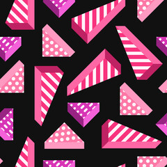 vector modern variety triangler geometric seamless pattern on black