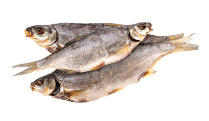 Dried fish it is isolated on a white background