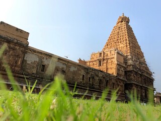Brihadeeswarar temple in Thanjavur, Tamil nadu. This is the Hindu temple built in Dravidian...