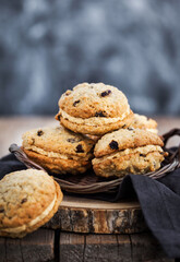 Homemade oatmeal sandwich cookies