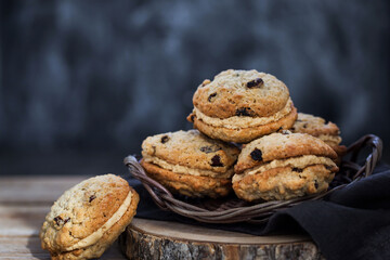 Homemade oatmeal sandwich cookies