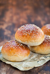 Fresh homemade burger buns