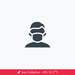 Face Mask Man Icon / Vector