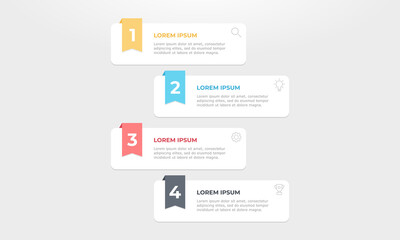 Simple infographic looks distinctive and modern. Business concept with 4 steps.