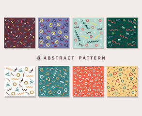 Abstract patterns for fashion design, branding, web images, packaging, decor, geometric forme collection, vector