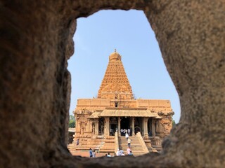Brihadeeswarar temple in Thanjavur, Tamil nadu. This is the Hindu temple built in Dravidian...