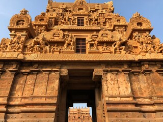 Brihadeeswarar temple in Thanjavur, Tamil nadu. This is the Hindu temple built in Dravidian...