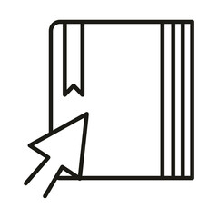book clicking online education and development elearning line style icon