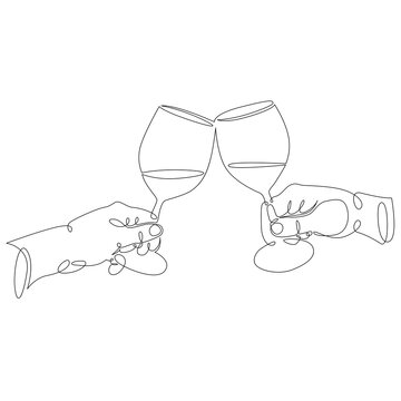 recommend clip art: two hands with glasses of wine
