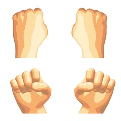 Realistic human hand gesture set in five tones.