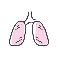 Lungs organ fill style icon vector design