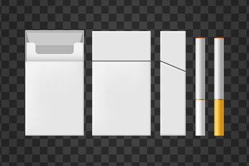 Realistic cigarettes and boxes product vector