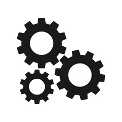 Gears icon flat vector. Settings icon. 