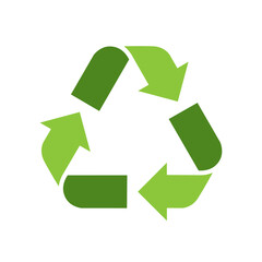 Green recycle sign. Green logo ecological concept vector illustration isolated on white background.