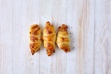 Garlic Butter Crescent Rolls, stuffed with fresh mozzarella, with touch of salted butter and garlic