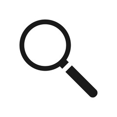 Magnifying glass or search vector icon isolated on white background.