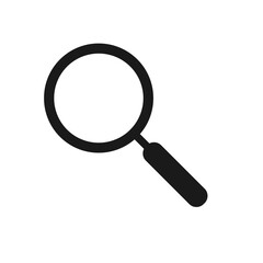 Magnifying glass or search vector icon isolated on white background.