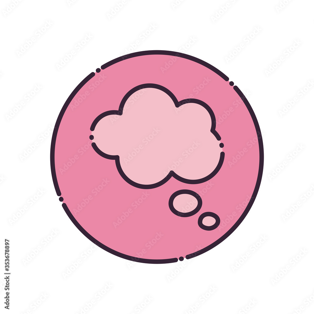 Poster cloud communication bubble fill style icon vector design