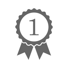 Winner flat icon. Rosette award vector illustration isolated on white background. Medal business concept.