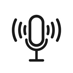 Microphone icon vector illustration  logo template for many purpose.  Isolated on white background.