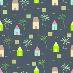 house with grey background seamless repeat pattern