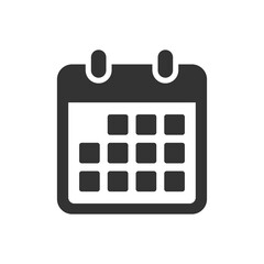 Calendar vector icon isolated on white background. 