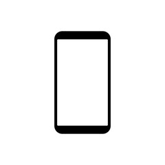 Vector mobile phone icon illustration. Flat mobile phone icon isolated on white background. Transparent black and white mobile phone. 