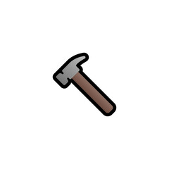 Hammer Vector Icon. Isolated Cartoon Style Emoji, Emoticon  Illustration	