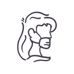 Obraz premium avatar woman with medical mask line style icon vector design
