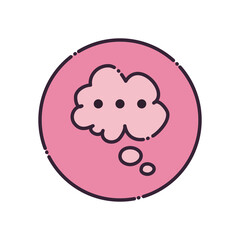 Cloud communication bubble fill style icon vector design