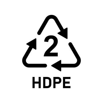 Plastic recycle symbol HDPE 2 vector icon. Plastic recycling code HDPE 2.  vector de Stock | Adobe Stock