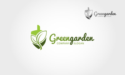 Green Garden Vector Logo Template. This logo is a designed for any types of companies. It's logo template by simple shapes and looks very professional. 