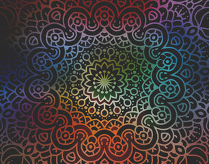 Abstract Mandala wallpaper. Textured boho design for meditative background. Made for wellness, concentration, yoga. 