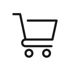 Shopping cart vector icon, flat design. Isolated on white background.