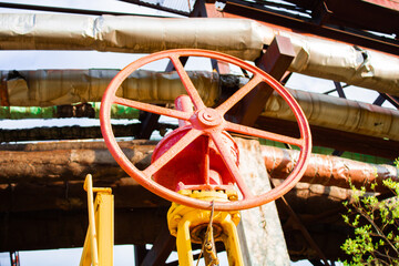 Antique Red Gas Pipe Valve