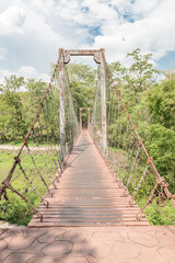 metal suspension bridge in Khao Kradong Park