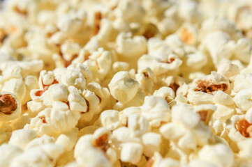 Popcorn closeup texture full frame background