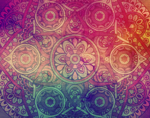 Abstract Mandala wallpaper. Textured boho design for meditative background. Made for wellness, concentration, yoga
