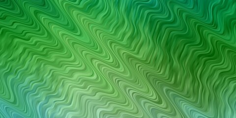Obraz premium Light Blue, Green vector pattern with curves. Colorful abstract illustration with gradient curves. Design for your business promotion.