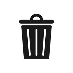 Trash bin vector icon, garbage, dustbin icon isolated on white background. 