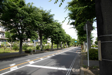 春日部市にある団地の風景　埼玉県春日部市　日本