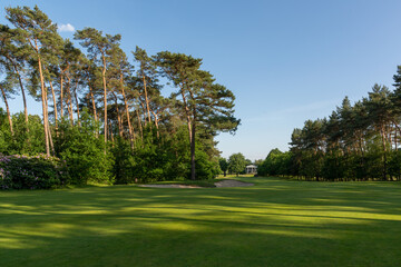 Herkenbosch, The Netherlands - May 27, 2020: Hole 16 of Golf & Country Club De Herkenbosche