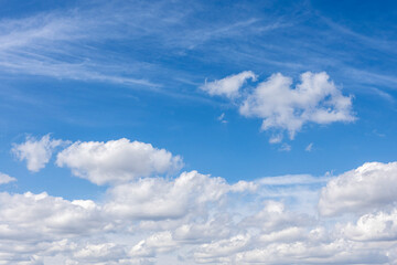 Naklejka na ściany i meble beautiful background with sky, Cirrus and Cumulus clouds