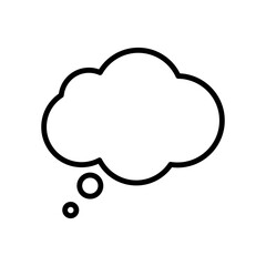 Think bubble icon. Think or speech bubble line vector icon.