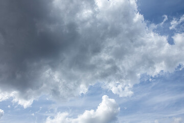 Background and texture of light Cumulus clouds in the blue sky.