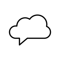 Think bubble icon. Think or speech bubble line vector icon.