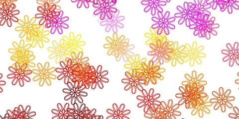 Light Multicolor vector doodle pattern with flowers.